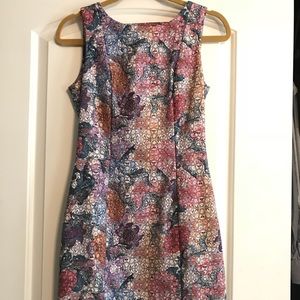 H&M fitted floral dress with keyhole back